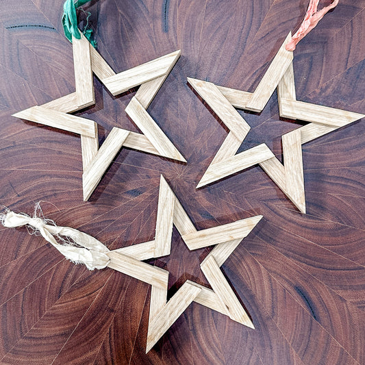 White Oak Star Hanging Christmas Decoration